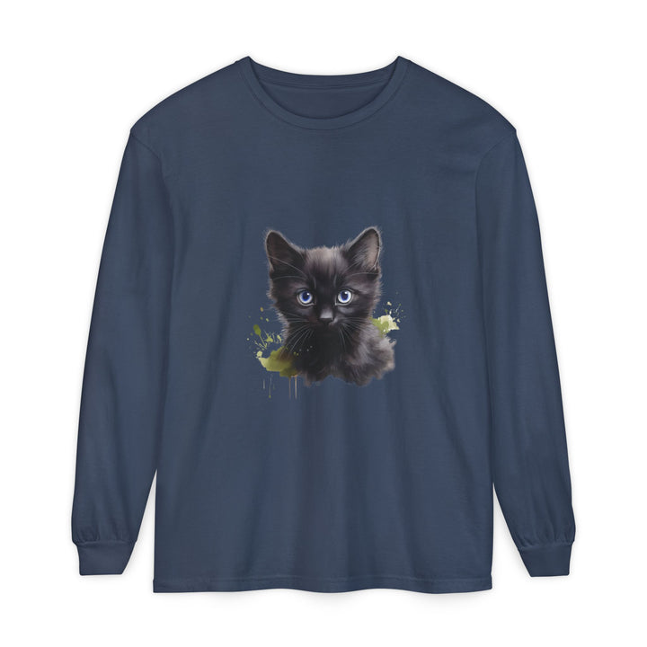 Mystische schwarze Katze – Langarm-T-Shirt