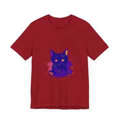 Black Cat Mystery - Abstract Art T-Shirt, featuring a unique and captivating design, perfect for cat lovers and art enthusiasts alike