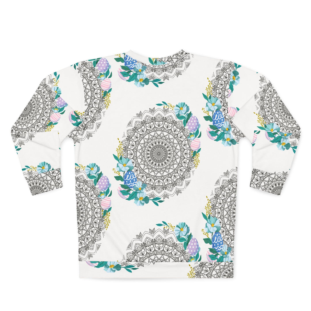 Easter Mandala Sweatshirt — Pastel Floral Egg Lineart