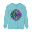A colorful and intricate mandala design adorns this unisex long sleeve t-shirt