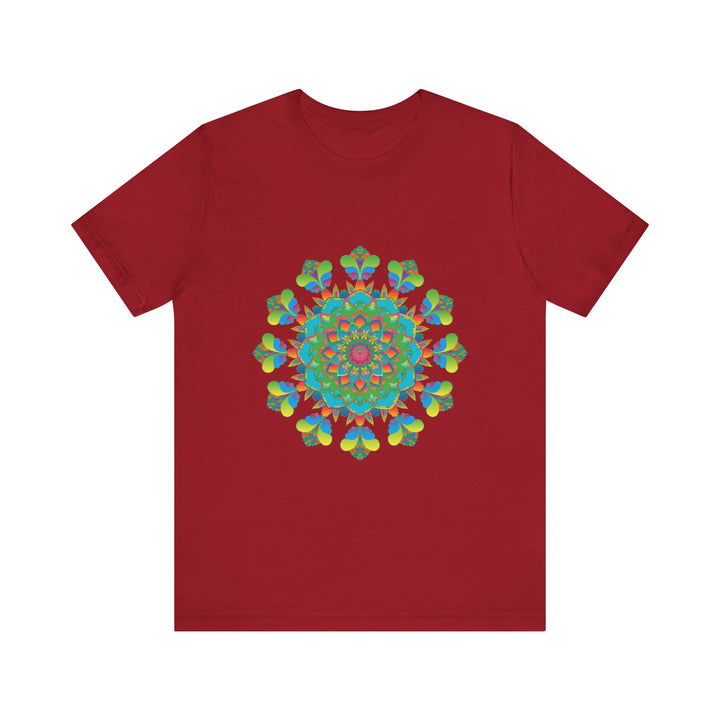 Colorful tie dye t-shirt with intricate psychedelic mandala design