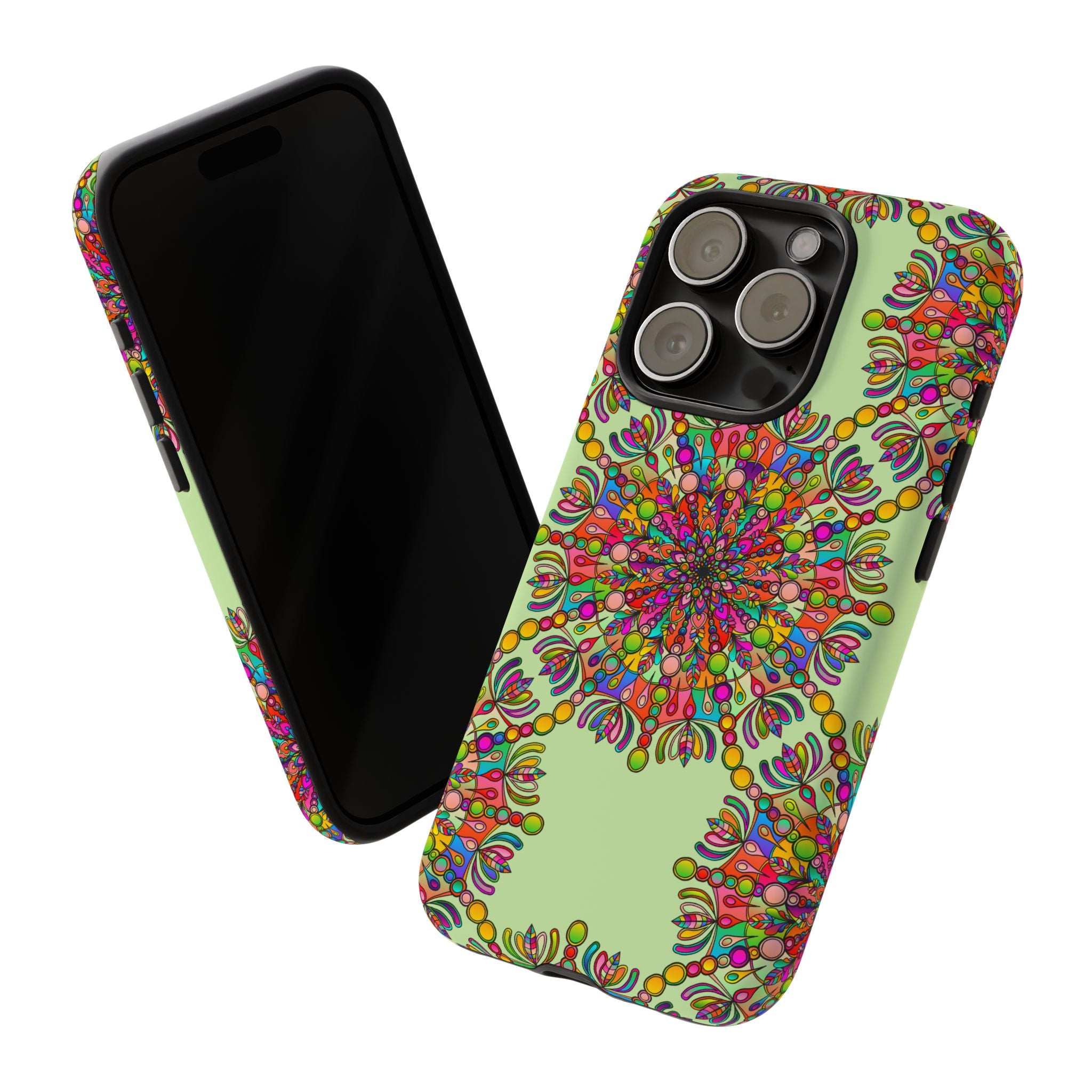 Custodia Vibrant Mandala per iPhone e Google Pixel | Custodie resistenti