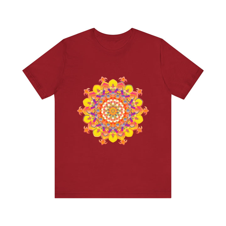 Vibrant Mandala Tee featuring a colorful and intricate design, perfect for adding a pop of color to your wardrobe