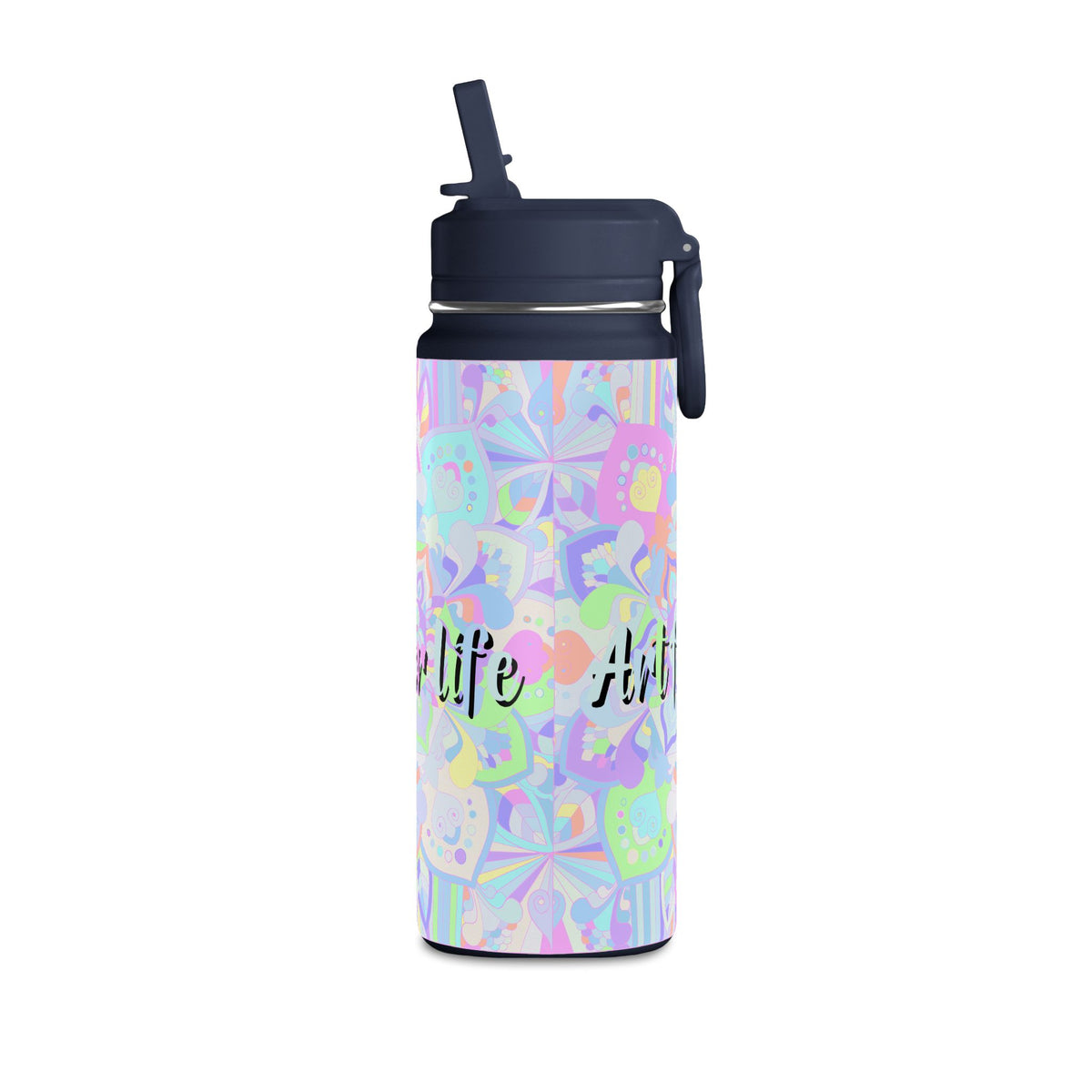 Pastel Floral Mini Water Bottle — "Art for Life" 20oz