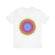 Vibrant Mandala Tee featuring colorful and intricate design, perfect for adding a pop of color to your wardrobe