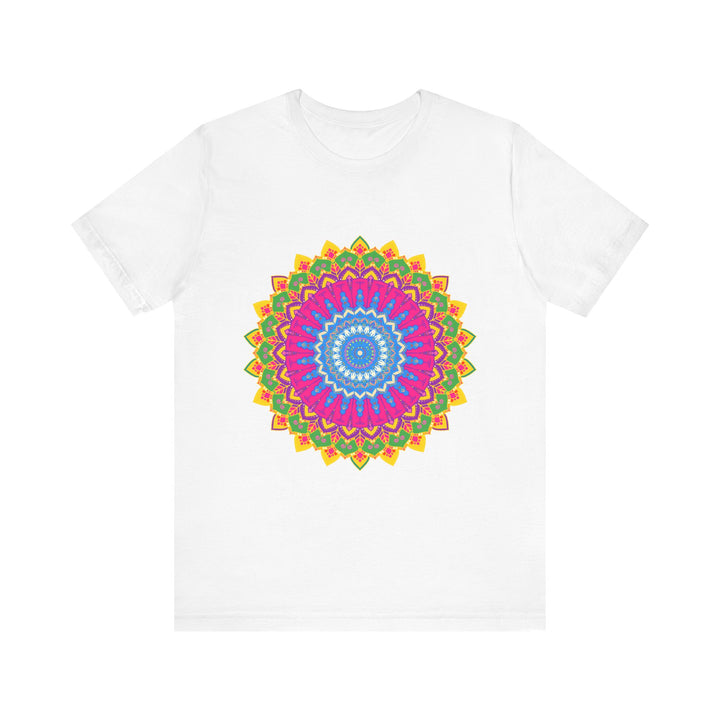 Vibrant Mandala Tee featuring colorful and intricate design, perfect for adding a pop of color to your wardrobe