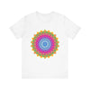 Vibrant Mandala Tee featuring colorful and intricate design, perfect for adding a pop of color to your wardrobe