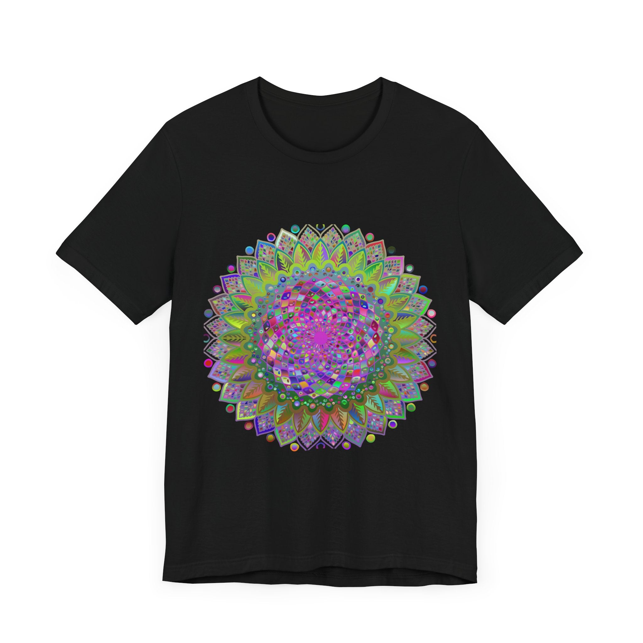  Unique mandala tee with a colorful and intricate geometric pattern