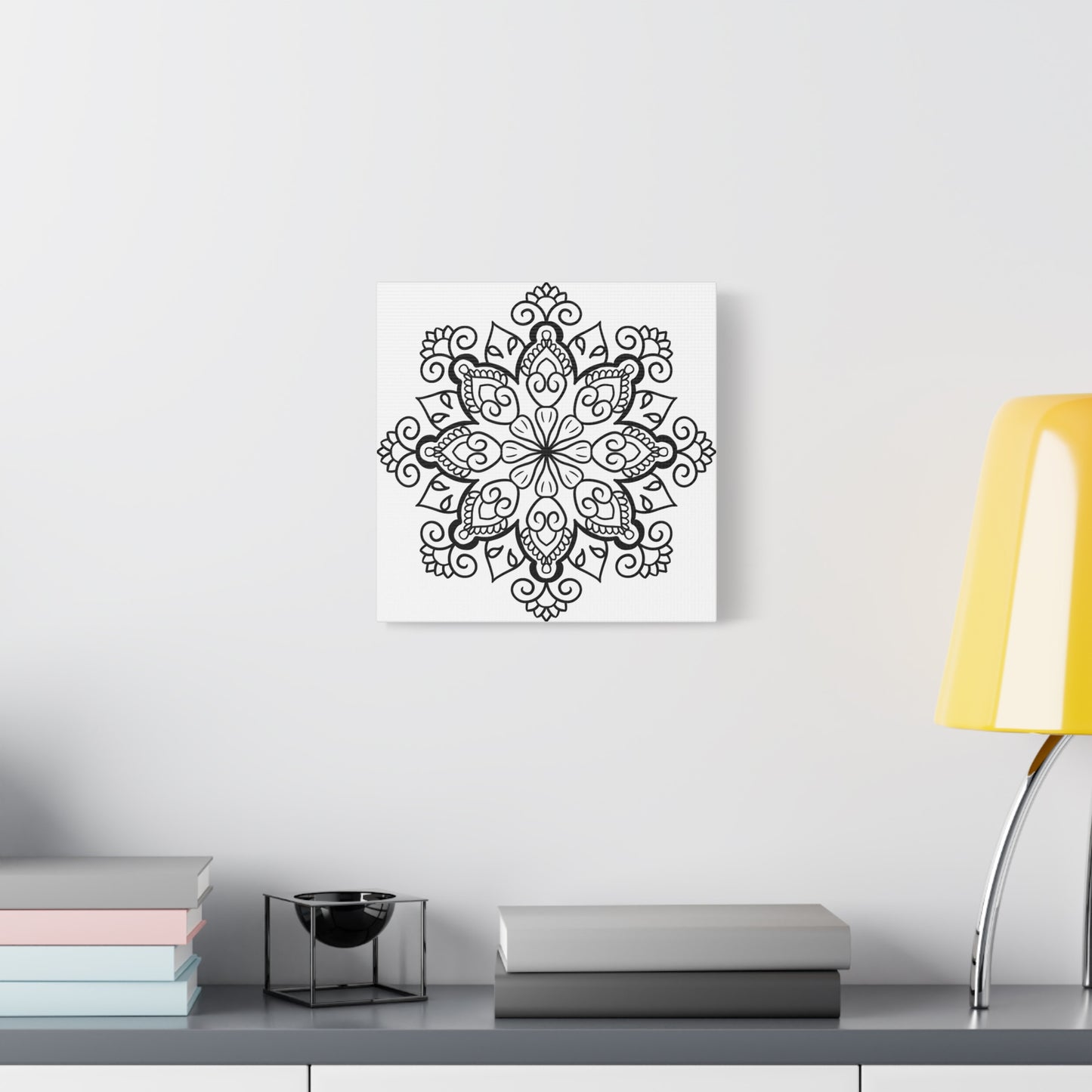 Handmade Black & White Mandala Art with 125 thickness