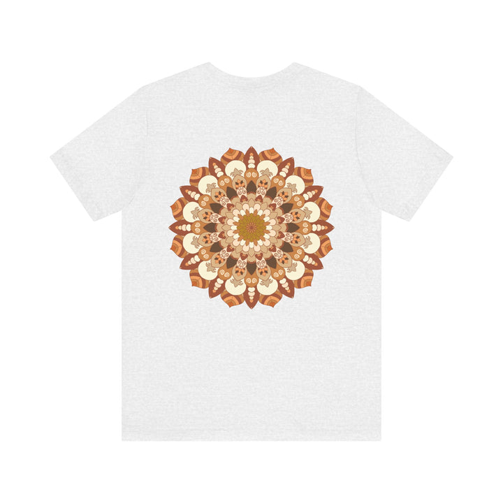 A beautiful mandala-inspired tee featuring intricate spiritual symbols for peace and harmony