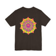 Vibrant Mandala Tee with intricate spiritual design, symbolizing peace and harmony for a calm and balanced lifestyle