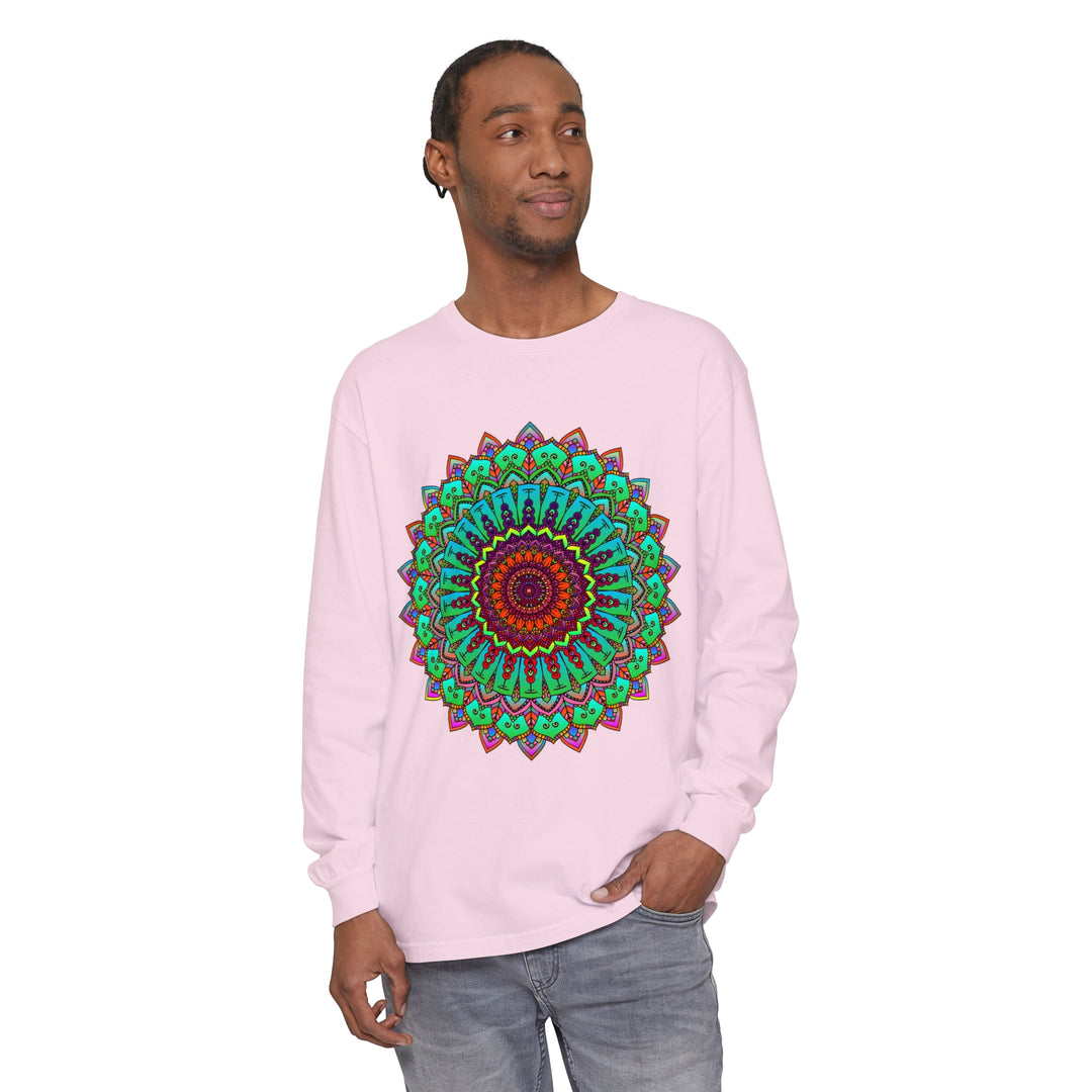 Vibrant Mandala Long Sleeve T-Shirt - Spiritual Art 58