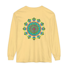 Colorful and vibrant mandala tie dye long sleeve t-shirt in psychedelic design