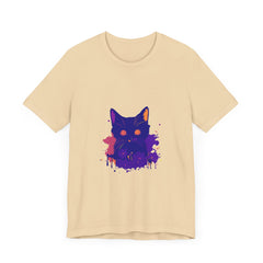 Black Cat Mystery - Abstract Art T-Shirt featuring a striking black cat design on a high-quality, comfortable shirt perfect for art lovers and cat enthusiasts