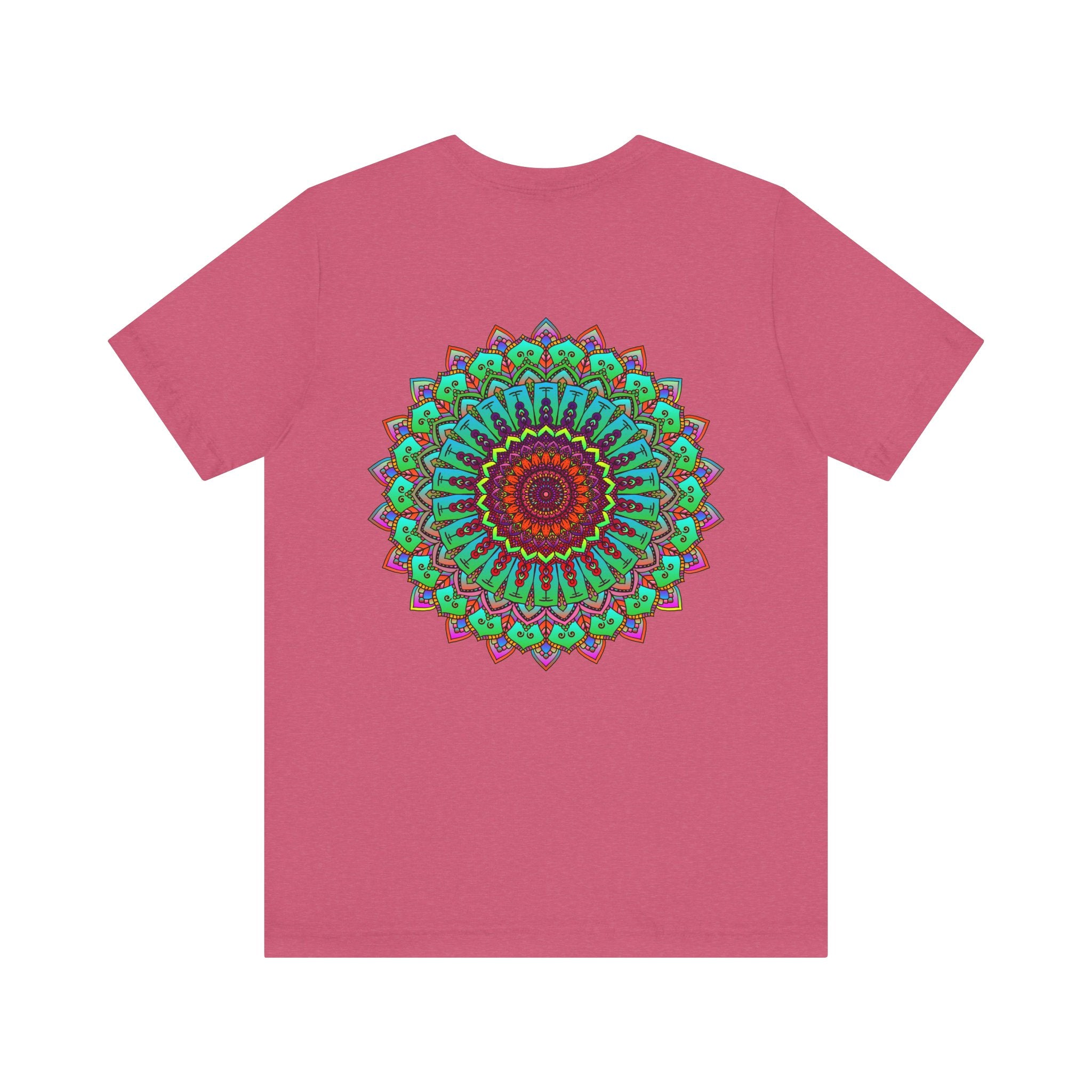 Colorful tee with a vibrant mandala design promoting inner peace