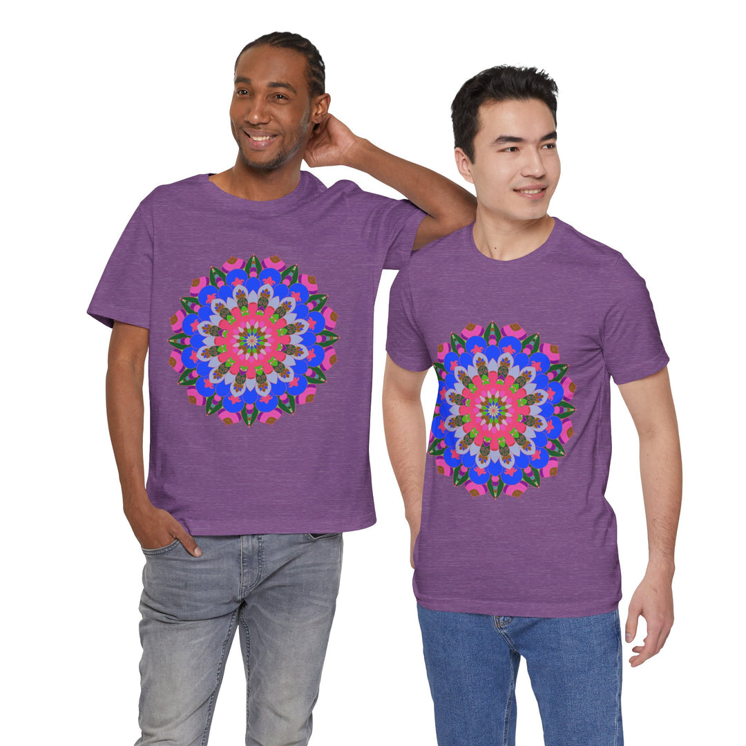 Vibrant and detailed mandala geometric design t-shirt in a variety of colors