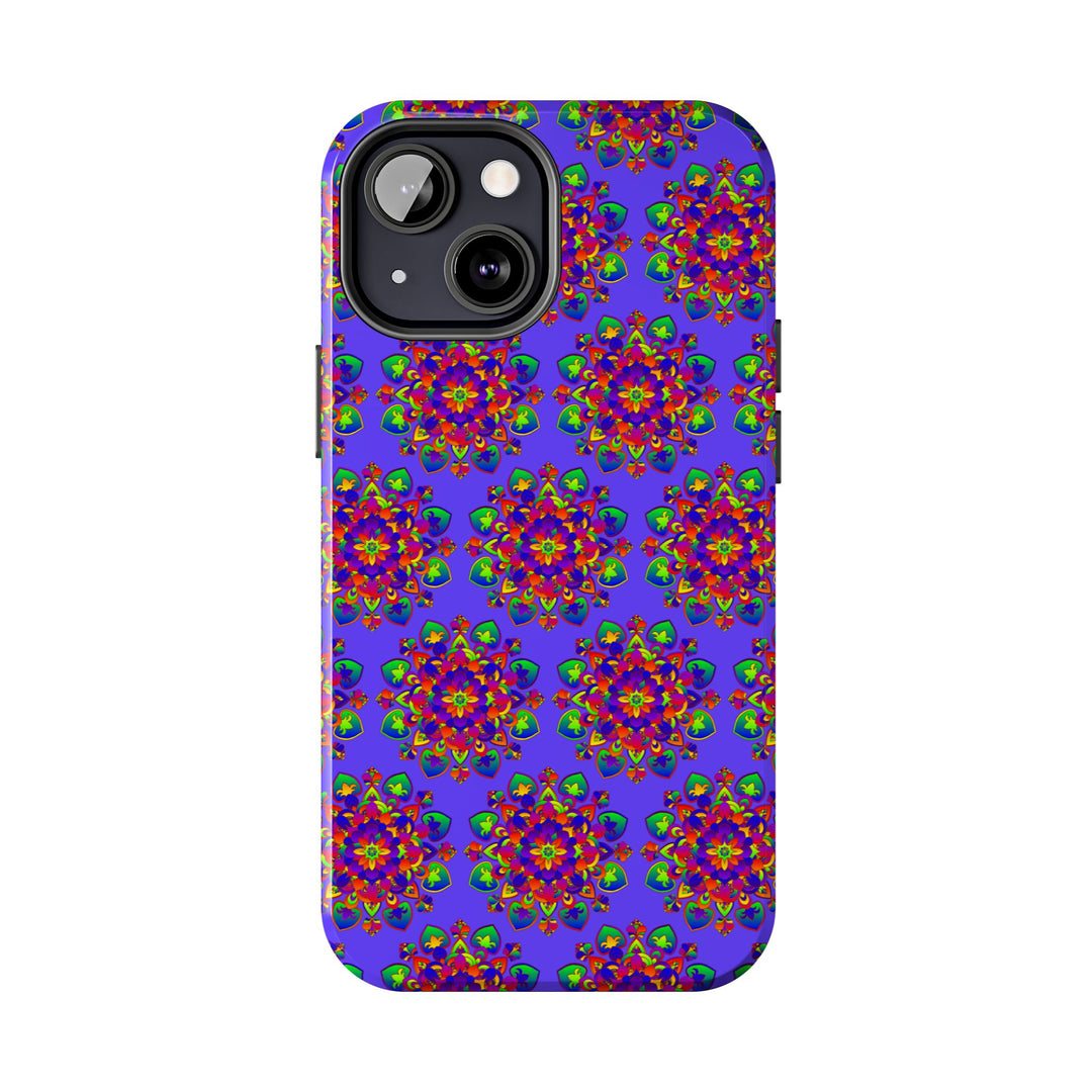 Tiled Hand Drawn Mandala Rainbow Phone Case - Standard alt text 68