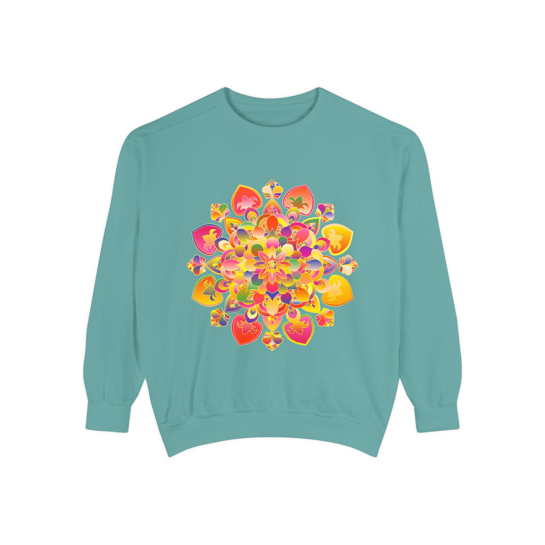 Vibrant Mandala Sweatshirt showcasing colorful and detailed design perfect for adding a pop of color to any outfit