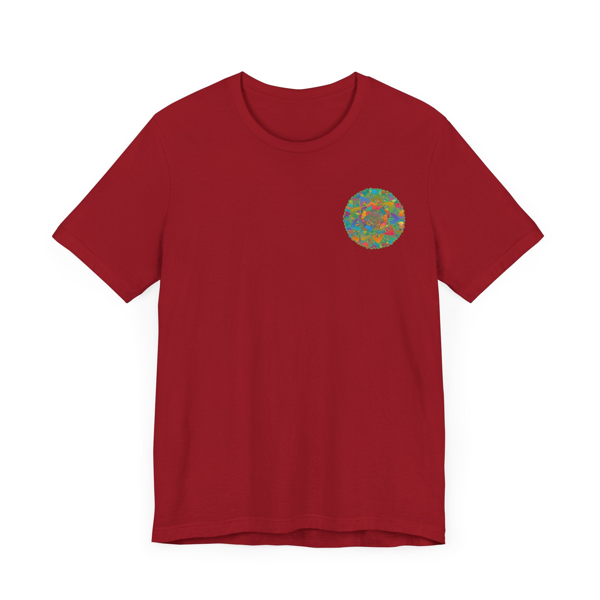 A colorful and intricate mandala design adorns this Vibrant Mandala T-Shirt, symbolizing spiritual peace and harmony