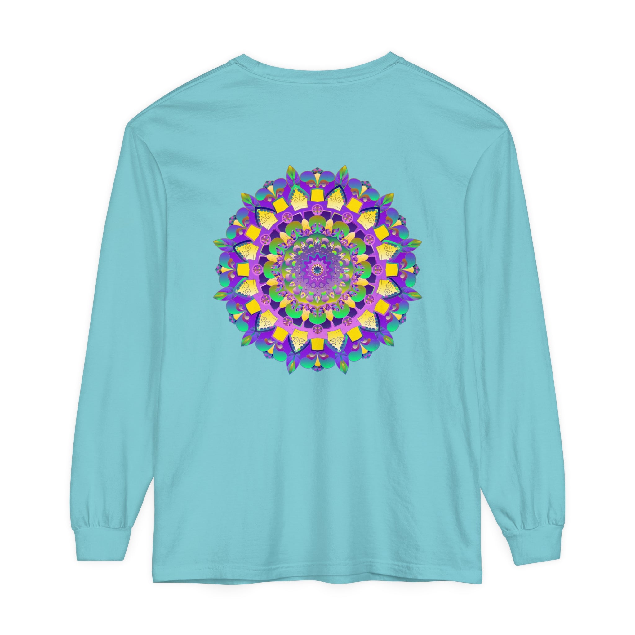 Colorful and intricate mandala design long sleeve t-shirt for both men and women