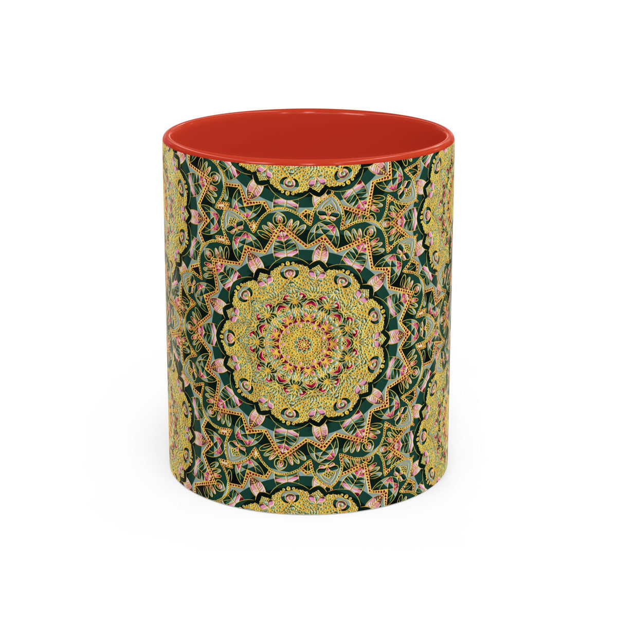 Mandala Floral Coffee Mug – Bohemian Botanical Ceramic Cup