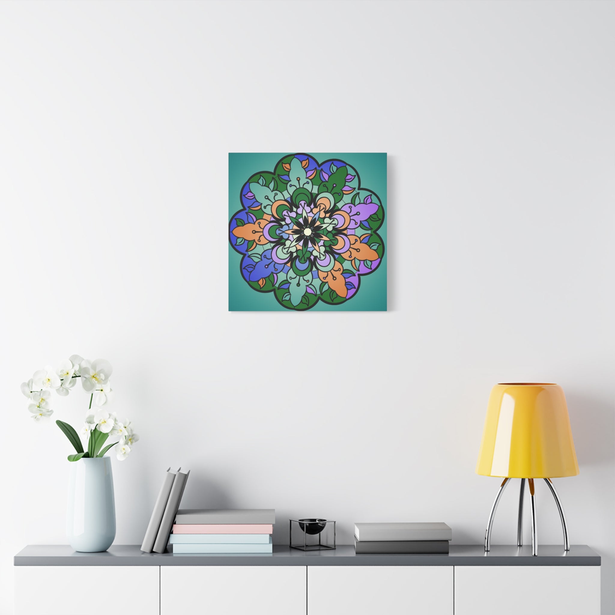 Floral Mandala Matte Canvas Wall Art