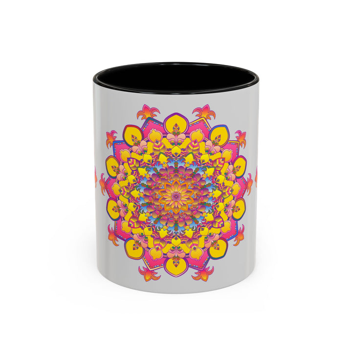 A vibrant and colorful mandala art mug perfect for your meditation practice