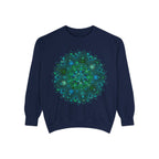 Fashionable sweatshirt with beautiful teal and blue mandala pattern