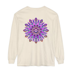 Beautiful purple and gold mandala design long sleeve t-shirt for women