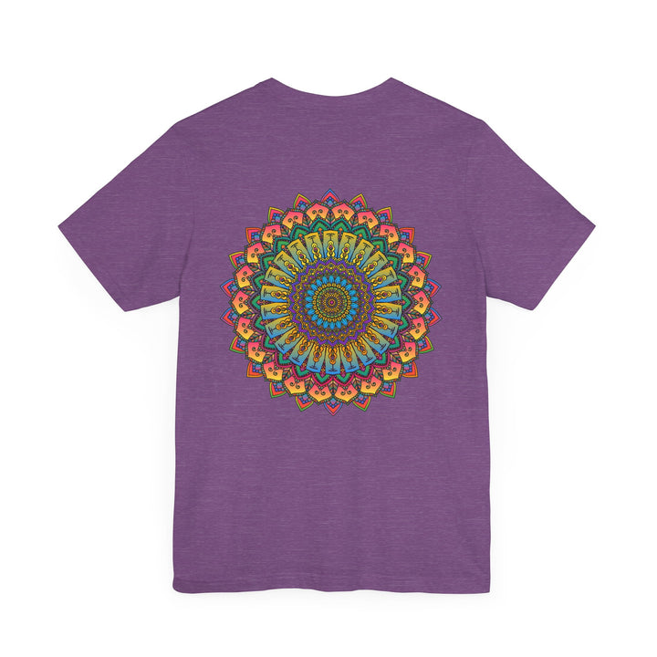 A colorful and intricate mandala design adorns this vibrant tee, symbolizing spiritual peace and harmony for a serene and balanced look