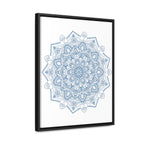 Handmade steel blue Mandala Design Wall Art on gallery canvas wraps
