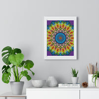 Beautiful mandala art hand-drawn poster in vertical frame, perfect for mindfulness and yoga practices