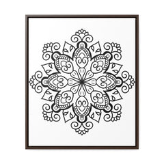 Mandala Handmade Art - Black & White Wall Art - Gallery Canvas Wraps, Vertical Frame 12