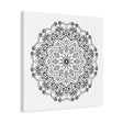 Handmade Mandala Art - Black & White Wall Art on Matte Canvas, Stretched, 125 - intricate design with intricate details
