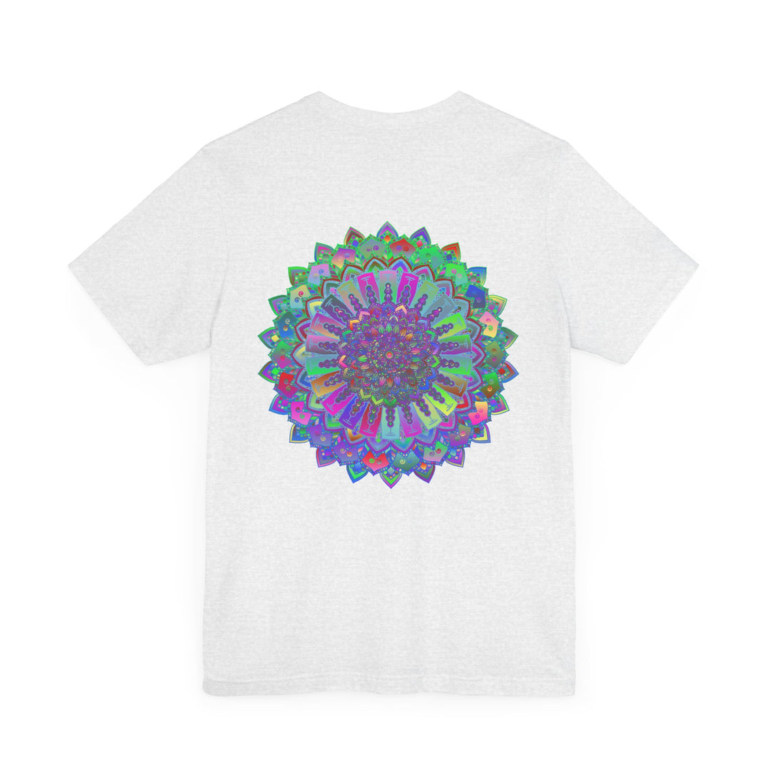 Beautiful vibrant mandala tee with intricate spiritual design for peace and harmony