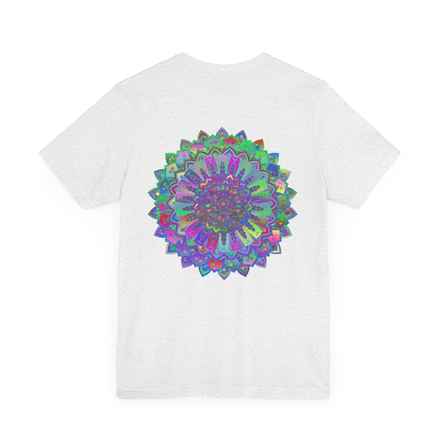 Beautiful vibrant mandala tee with intricate spiritual design for peace and harmony
