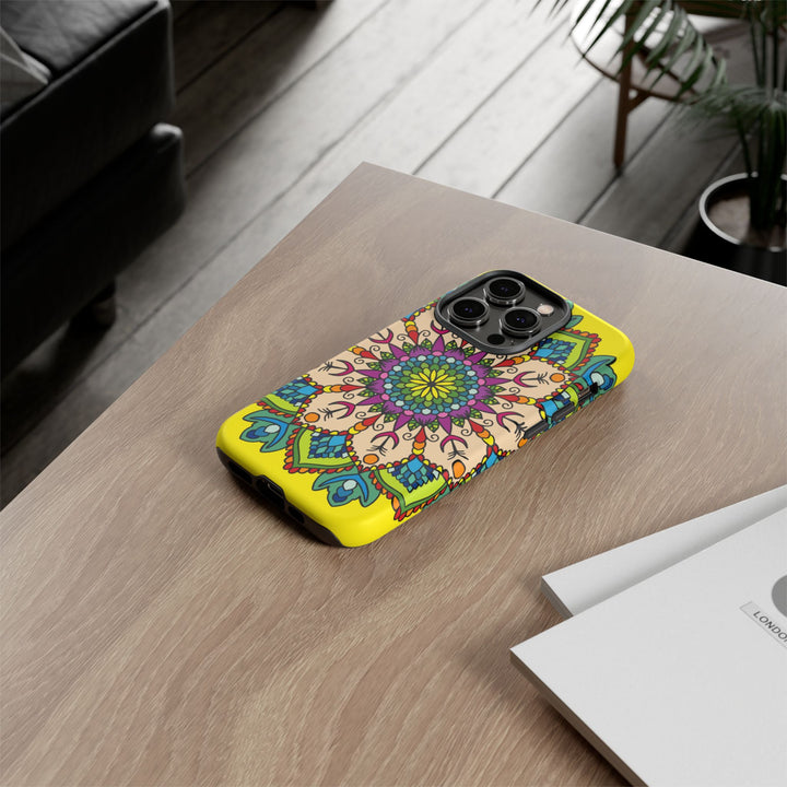 Intricate Floral Yellow Phone Case for Bold Protection and Style