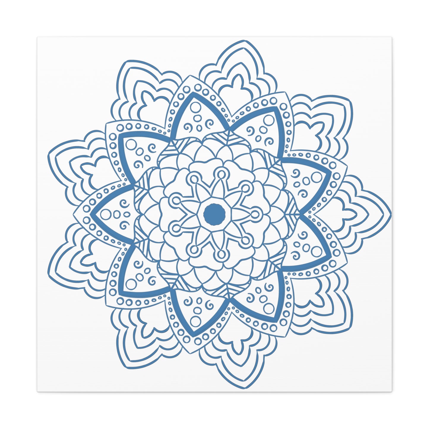 Beautiful Mandala Design Wall Art in Steel Blue