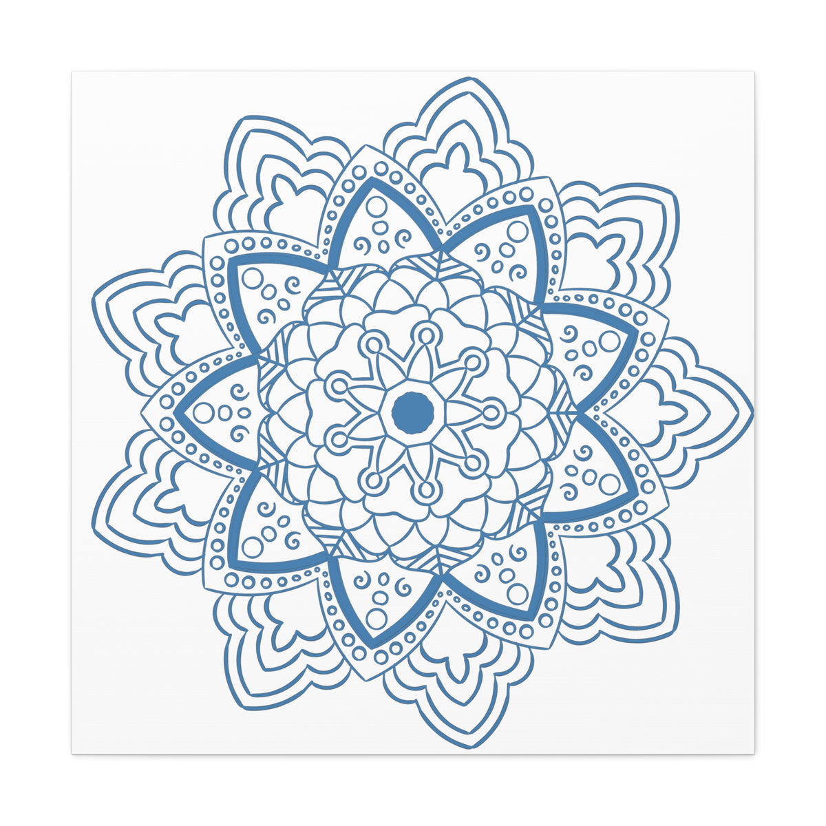 Beautiful Mandala Design Wall Art in Steel Blue