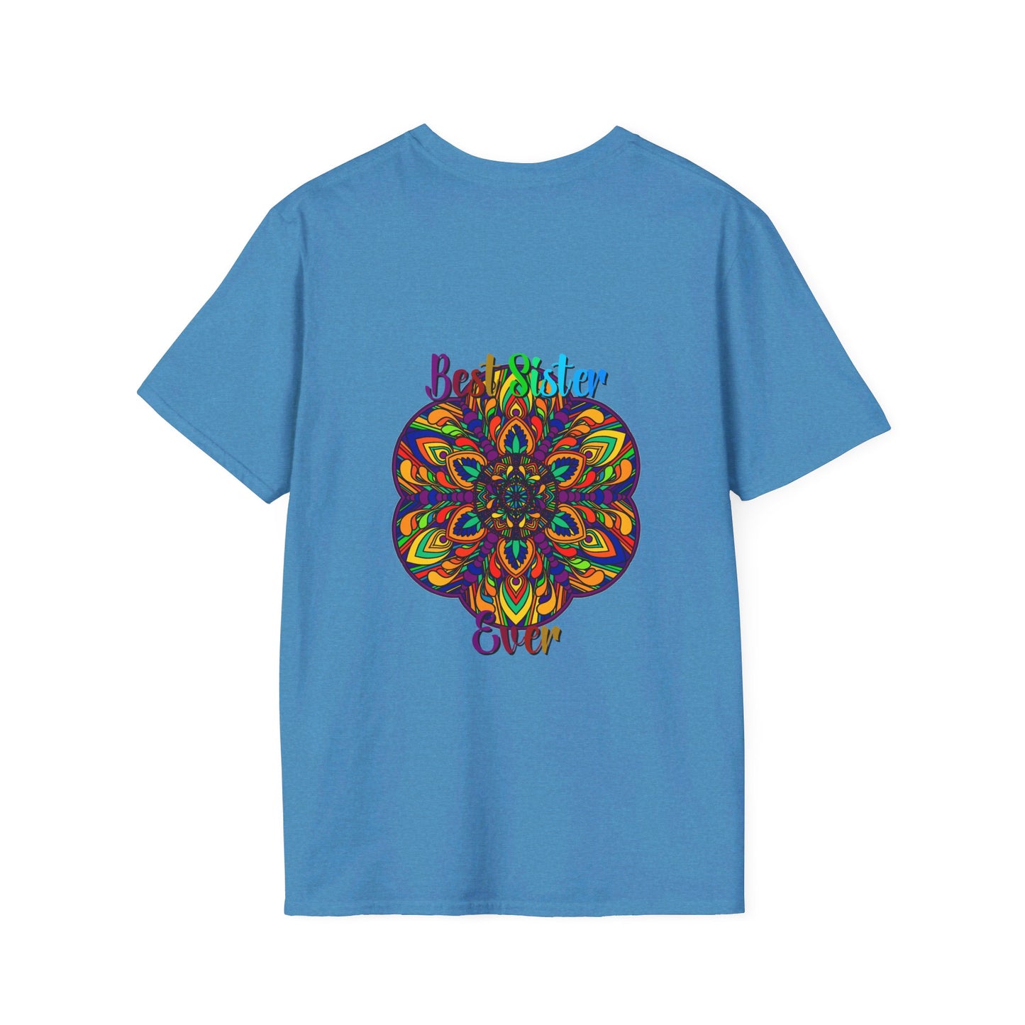 Mandala Art Gift for Sister Unisex Softstyle T-Shirt - Hand-Drawn Design perfect for gifting to a sister with its unique and stylish hand-drawn mandala design on a soft and comfortable unisex t-shirt