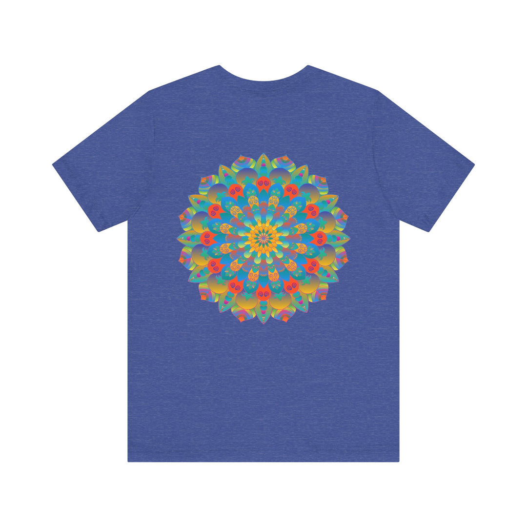 Colorful and mesmerizing mandala design t-shirt promoting spiritual peace and creativity