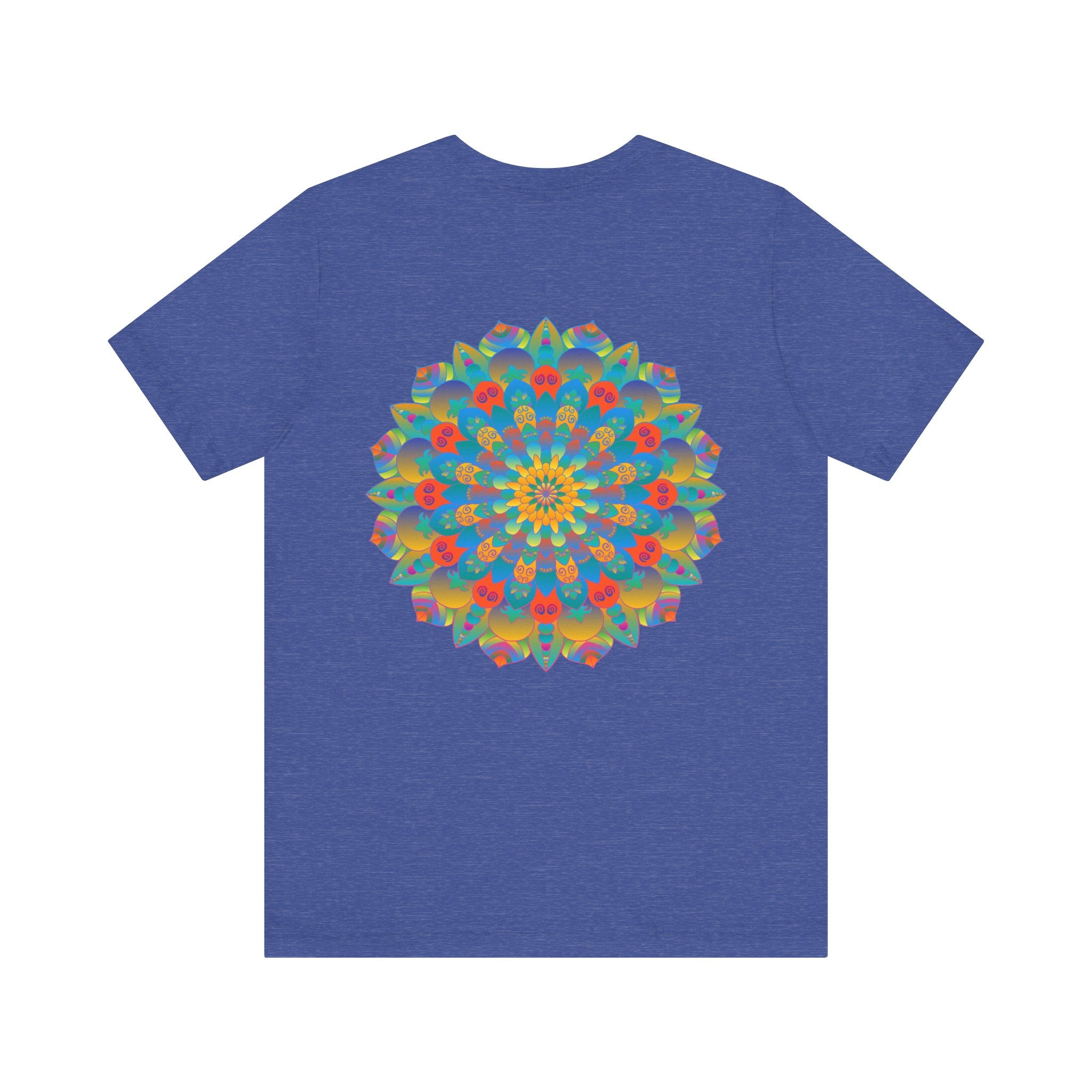 Colorful and mesmerizing mandala design t-shirt promoting spiritual peace and creativity