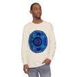 Dark blue and green mandala long sleeve t-shirt with intricate design