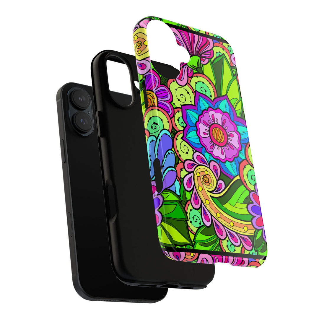 Floral Fantasy iPhone and Google Pixel Case in Bright Green Palette