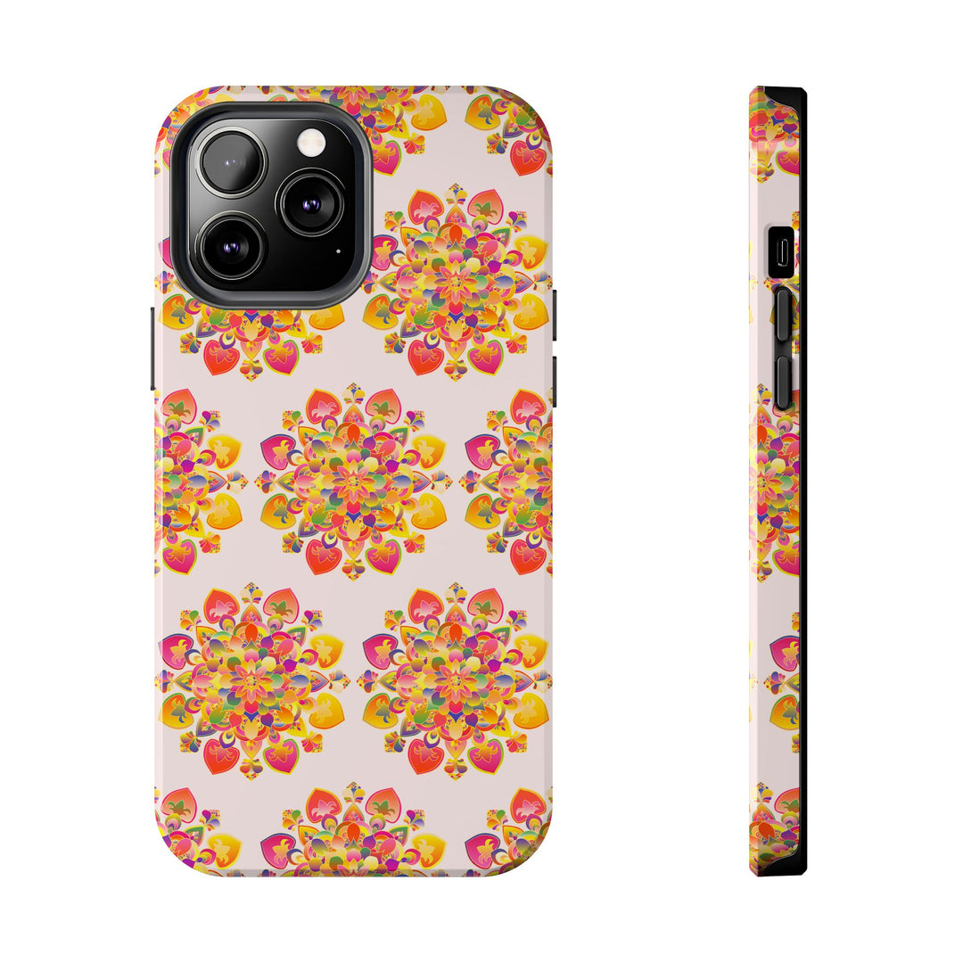 Phone Case - Hand-Drawn Mandala Art - Light Pink Long Description 17