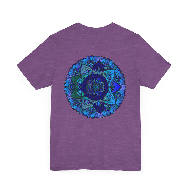 Blue Mandala T-Shirt featuring intricate spiritual design for peace and harmony