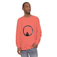 A close-up image of a black long sleeve unisex t-shirt with a spherical design on the front, named Mystifying Sphere