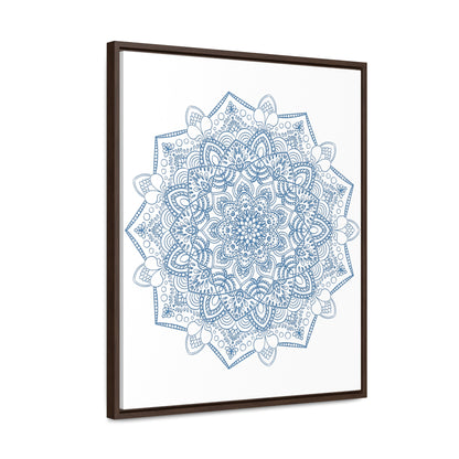 Mandala Handmade Art - Steel Blue design on canvas wall art