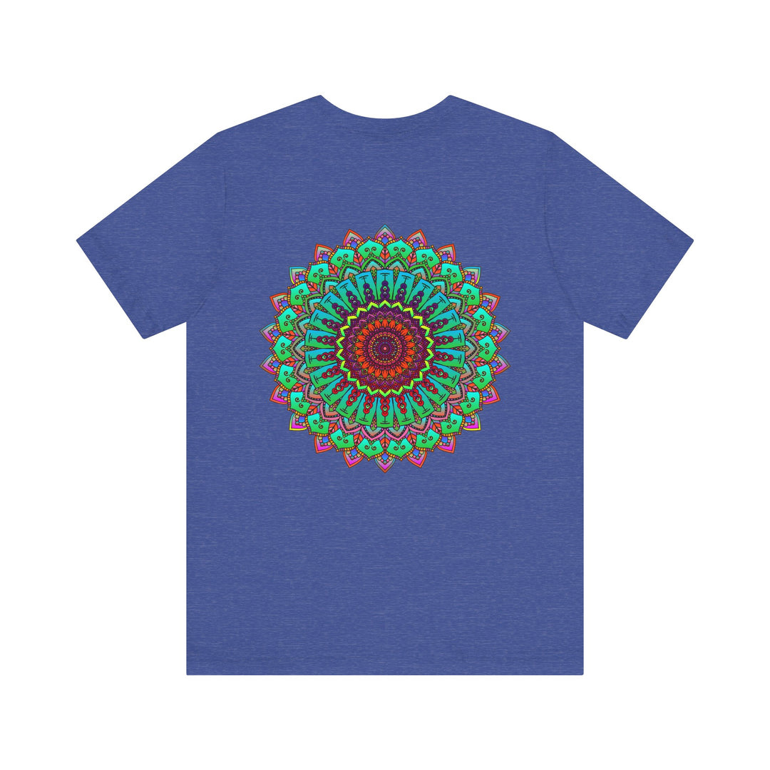 Colorful mandala tee representing the essence of spiritual tranquility