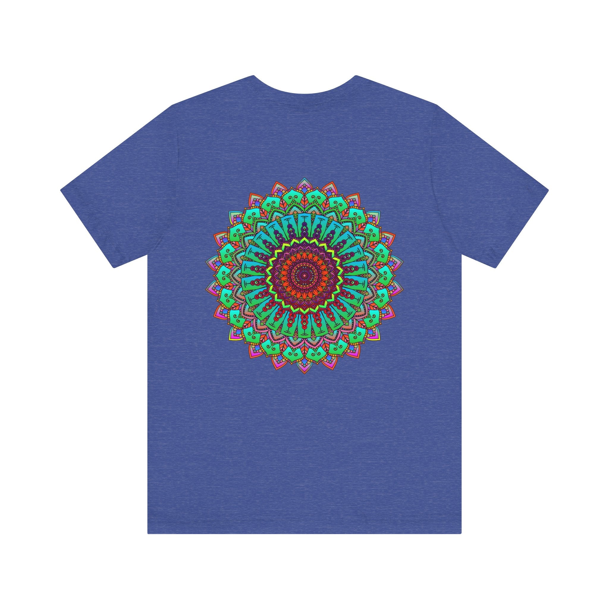 Colorful mandala tee representing the essence of spiritual tranquility